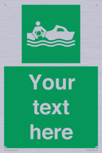 Custom sign safe condition Rescue boat